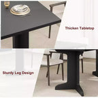 Table de cuisine rectangulaire GustoWave 71.1 de style rustique, avec plateau épais