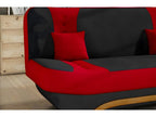 Three-seater sofa bed with storage space - two-tone anthracite/red - in quality EWIN fabric