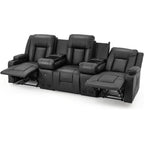 Canapé inclinable manuel AECOJOY pour VR, siège de cinéma maison en PU avec console