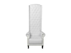 High-back white faux leather chair