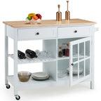 AVAWING 42 Îlot de cuisine roulant Meuble micro-ondes Chariot de service
