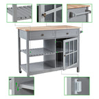 AVAWING 42 Îlot de cuisine roulant Meuble micro-ondes Chariot de service
