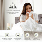 Parure de draps de luxe en coton égyptien ultra-doux et soyeux Aireolux 1000 fils/pouce²