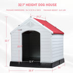 Niche pour chien en plastique BOSSIN, pour chiens de petite à grande taille, abri isolé intérieur/extérieur avec plancher surélevé