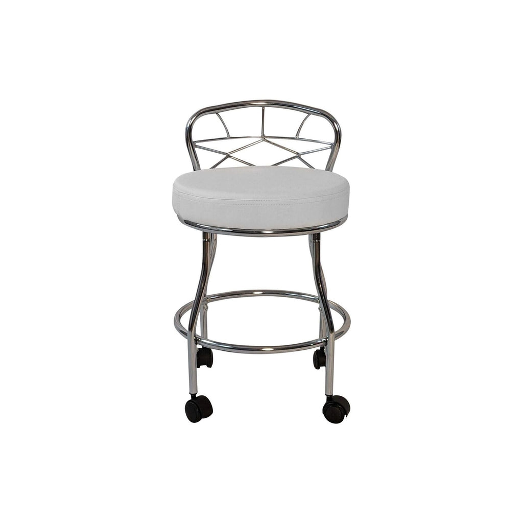 Tabouret de coiffeuse Carolina Living Diana avec dossier en X et roulettes