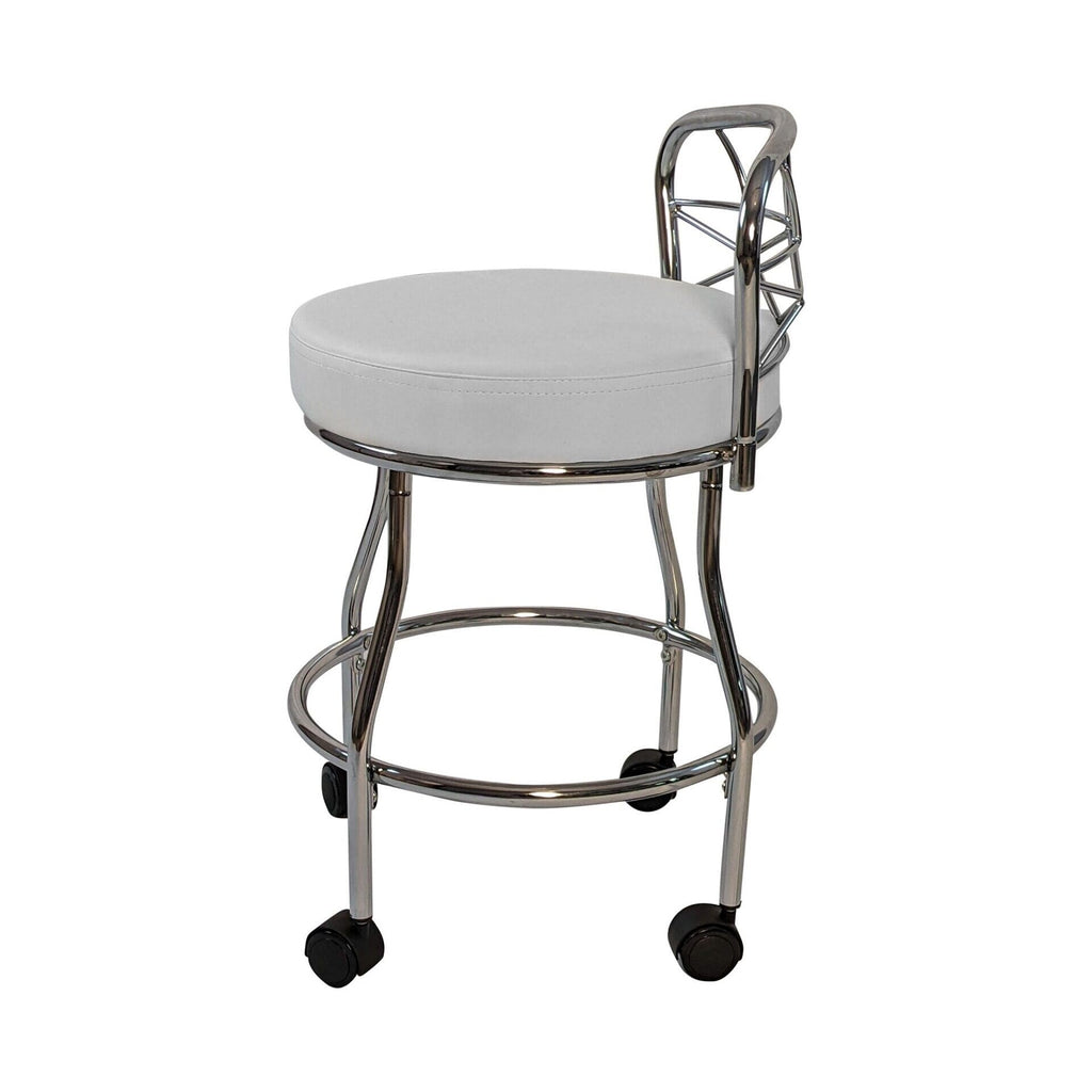 Tabouret de coiffeuse Carolina Living Diana avec dossier en X et roulettes