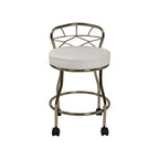 Tabouret de coiffeuse Carolina Living Diana avec dossier en X et roulettes