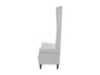 High-back white faux leather chair