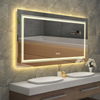 Miroir de Salle de Bain LED Extra Large Mural Anti-Buée Maquillage 3 Couleurs