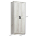 HOMCOM Garde-manger de cuisine 63 pouces à 2 portes, armoire de rangement autoportante avec 5 étagères et 2 étagères réglables pour salle à manger