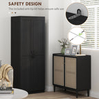 HOMCOM Garde-manger de cuisine 63 pouces à 2 portes, armoire de rangement autoportante avec 5 étagères et 2 étagères réglables pour salle à manger