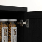 HOMCOM Garde-manger de cuisine 63 pouces à 2 portes, armoire de rangement autoportante avec 5 étagères et 2 étagères réglables pour salle à manger