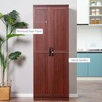 HOMCOM Garde-manger de cuisine 63 pouces à 2 portes, armoire de rangement autoportante avec 5 étagères et 2 étagères réglables pour salle à manger