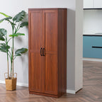 HOMCOM Garde-manger de cuisine 63 pouces à 2 portes, armoire de rangement autoportante avec 5 étagères et 2 étagères réglables pour salle à manger