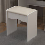 Coiffeuse Kerrogee avec miroir éclairé réglable et tabouret - 100L x 50l x 136H