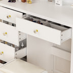 Ensemble de Coiffeuse Maquillage avec Miroir Tactile et Tabouret