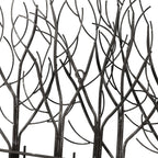 Décoration murale en métal noir : Champ d'arbres