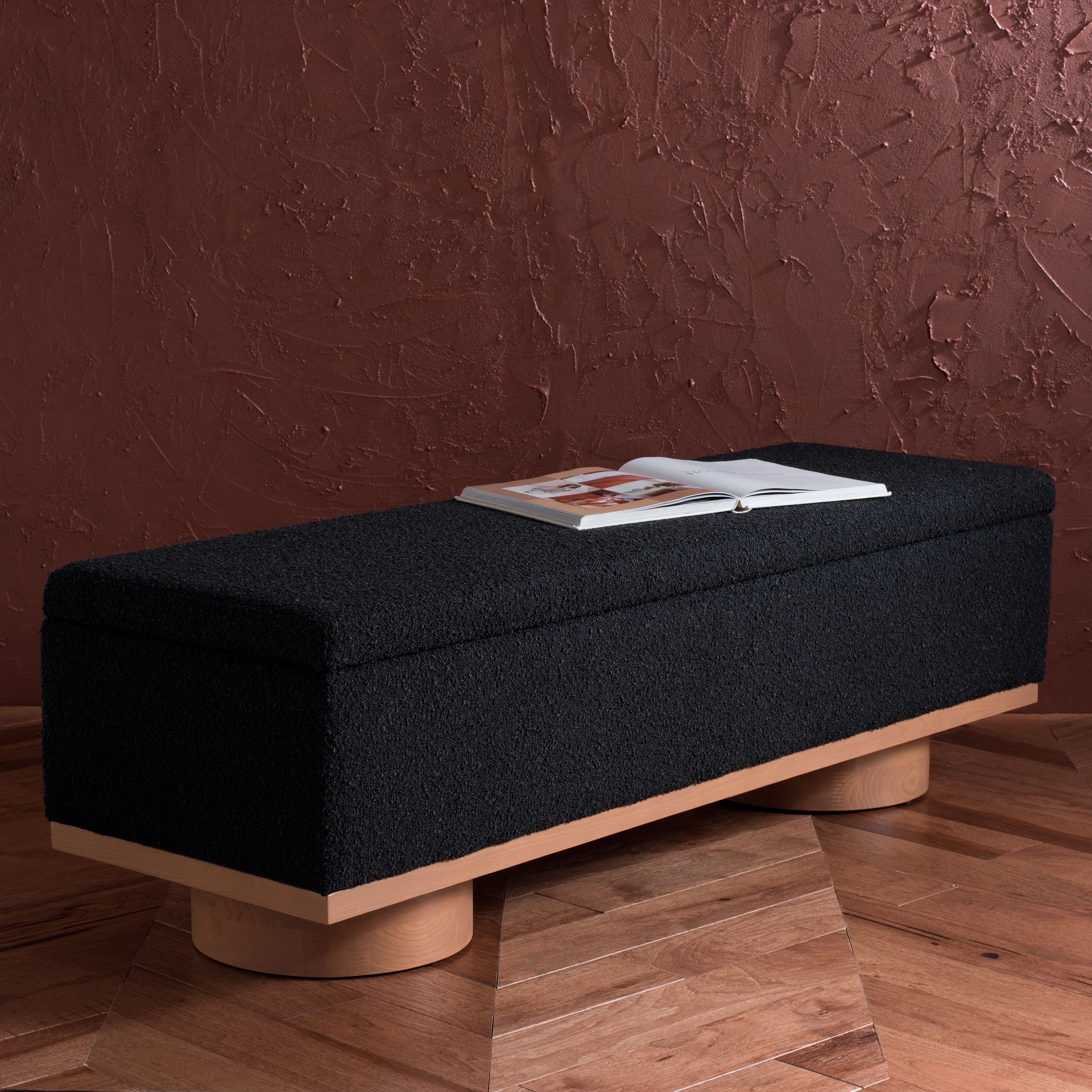 Banc de rangement Sunneva Boucle SAFAVIEH Couture - 61 po L x 20 po P x 19 po H - 61Lx20Px19H
