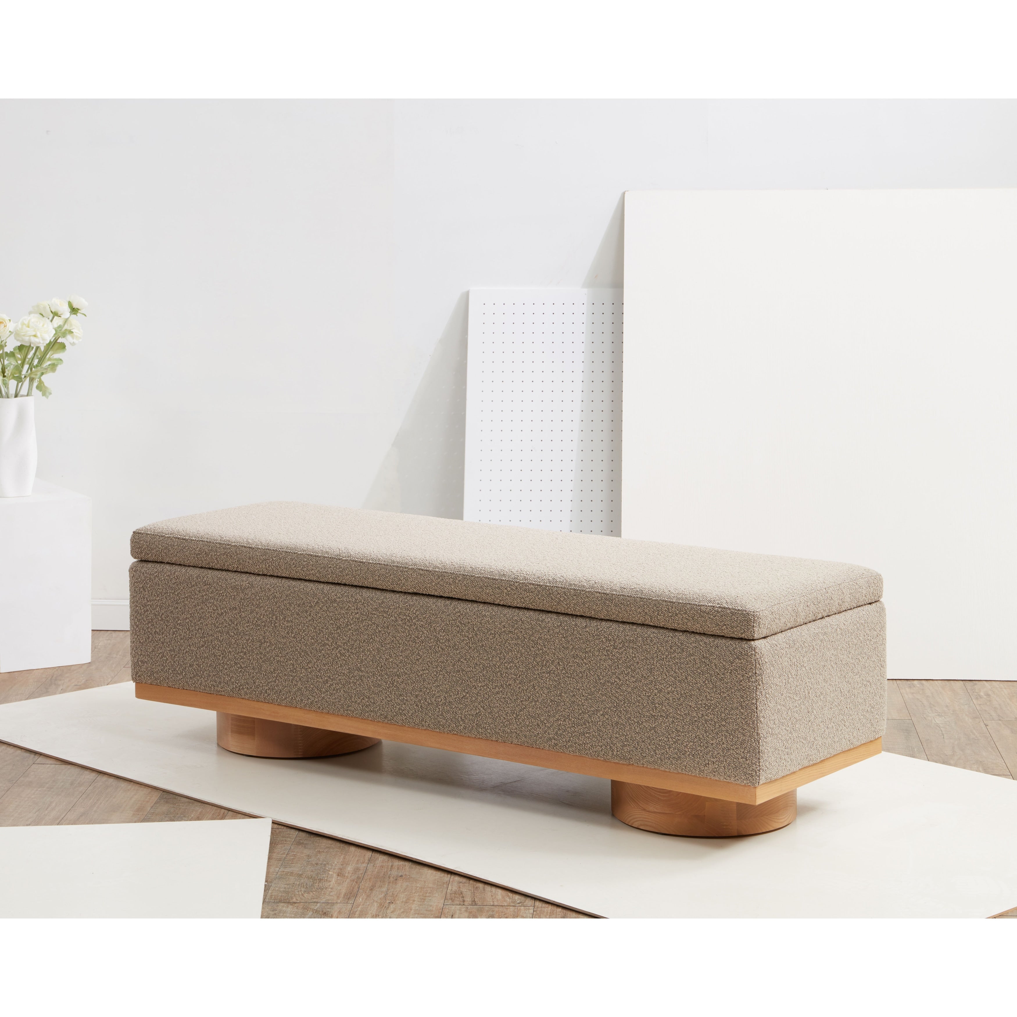 Banc de rangement Sunneva Boucle SAFAVIEH Couture - 61 po L x 20 po P x 19 po H - 61Lx20Px19H