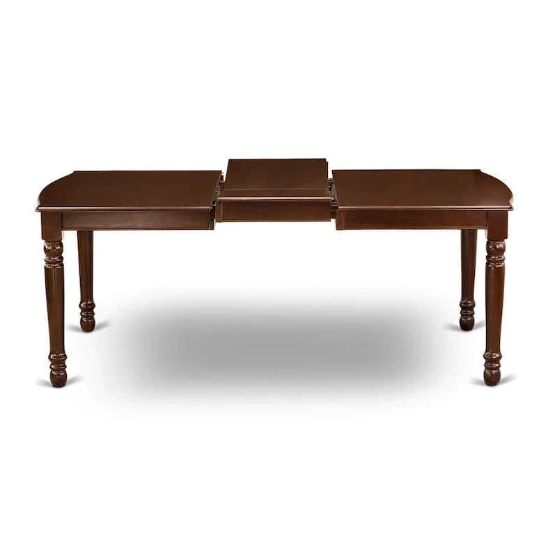 East West Furniture Ensemble de salle à manger composé d'une table rectangulaire en bois et de chaises rembourrées, acajou (options de pièces)