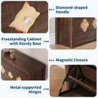 Meuble à chaussures Garvee avec 3 tiroirs basculants sculptés, poignées en cristal, meuble de rangement pour chaussures avec étagère réglable, meuble à chaussures de rangement en bois
