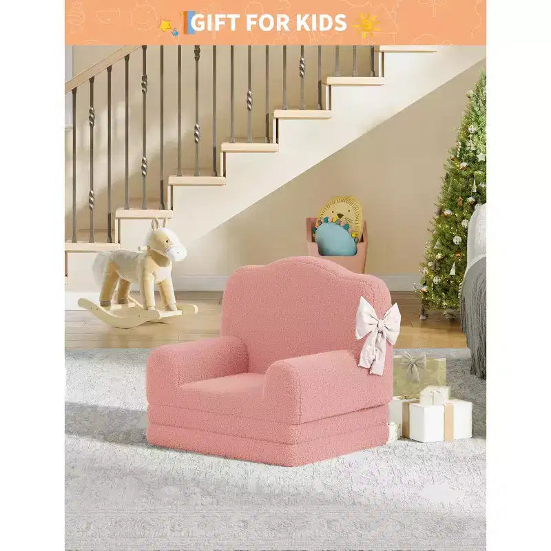 Canapé et fauteuil pour enfants 2-en-1 – Sofa en mousse pliable pour tout-petits