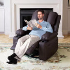 Fauteuil inclinable pivotant à bascule de 56 cm, inclinable paresseux en cuir PU avec éponge 1,5X, porte-gobelet et poches latérales, pivotant à 360° pour salon, chambre à coucher, chambre d'enfant