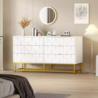 Commode 6 tiroirs Coolmee, tiroirs de commode modernes, organisateur de tiroirs avec pieds en métal, armoire de rangement pour chambre, salon, couloir, placard