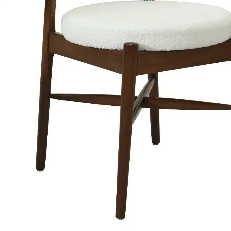 Christopher Knight Home Lumen Chaises de salle à manger modernes en bois d'hévéa et mélange de lin (lot de 2)