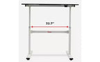 Bureau debout Sunny Health & Fitness Air-Drive avec levage pneumatique sans fil - Blanc