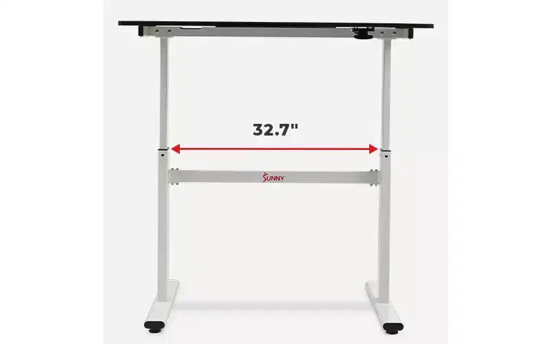 Bureau debout Sunny Health & Fitness Air-Drive avec levage pneumatique sans fil - Blanc