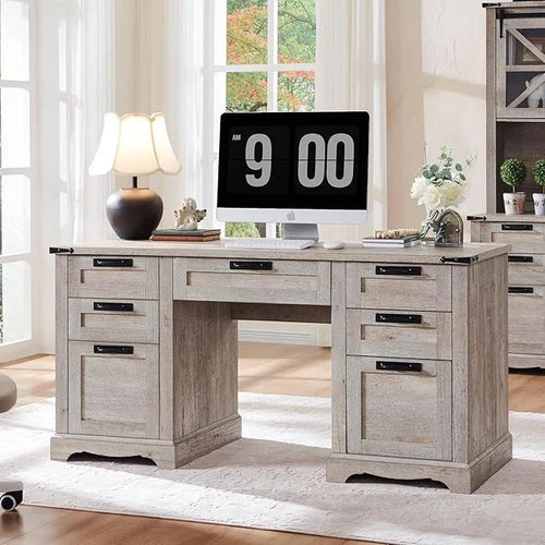 Bureau de direction de ferme de 60 po, Bureau d'ordinateur de maison en bois