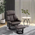 Fauteuil inclinable avec repose-pieds ottoman, fauteuil inclinable de massage vibrant avec revêtement en similicuir et base pivotante en bois pour salon et chambre à coucher