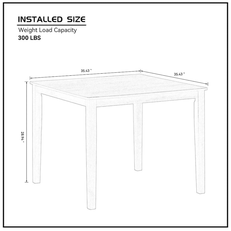 Ensemble Table et Chaises de Salle à Manger Carrée en Bois, Table à Manger Décontractée avec 4 Chaises de Salle à Manger Rembourrées pour Coin Repas de Cuisine