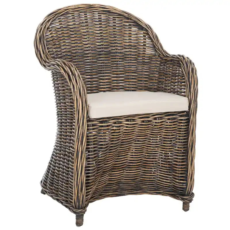 SAFAVIEH Sinja Fauteuil club en rotin jaune - 24 x 26 x 35 - 24x26x35H