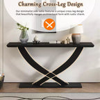 Console d'entrée rustique moderne Whisen 57'', table d'appoint pour couloir, table de canapé mince avec pieds croisés, construction robuste