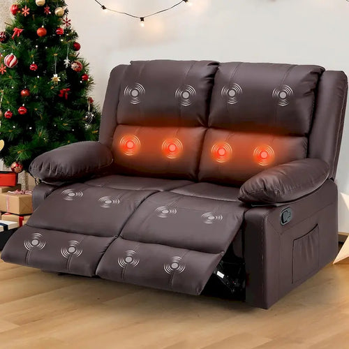 Causeuse inclinable 2 places AECOJOY avec fonction de chaleur et de massage