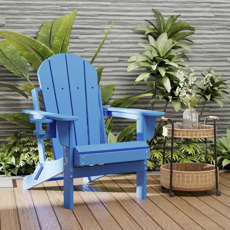 Chaise Adirondack pliante d'extérieur avec porte-gobelet