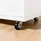 JVNOXK Meuble à cinq tiroirs de 76 cm avec 4 roulettes, meuble de rangement moderne avec poignées découpées, tiroirs à glissement fluide, blanc