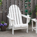 Chaise Outsunny Adirondack Pliante, Chaises de Plage Longues en Plastique HDPE Tout Temps pour Patio, Terrasse et Mobilier de Jardin