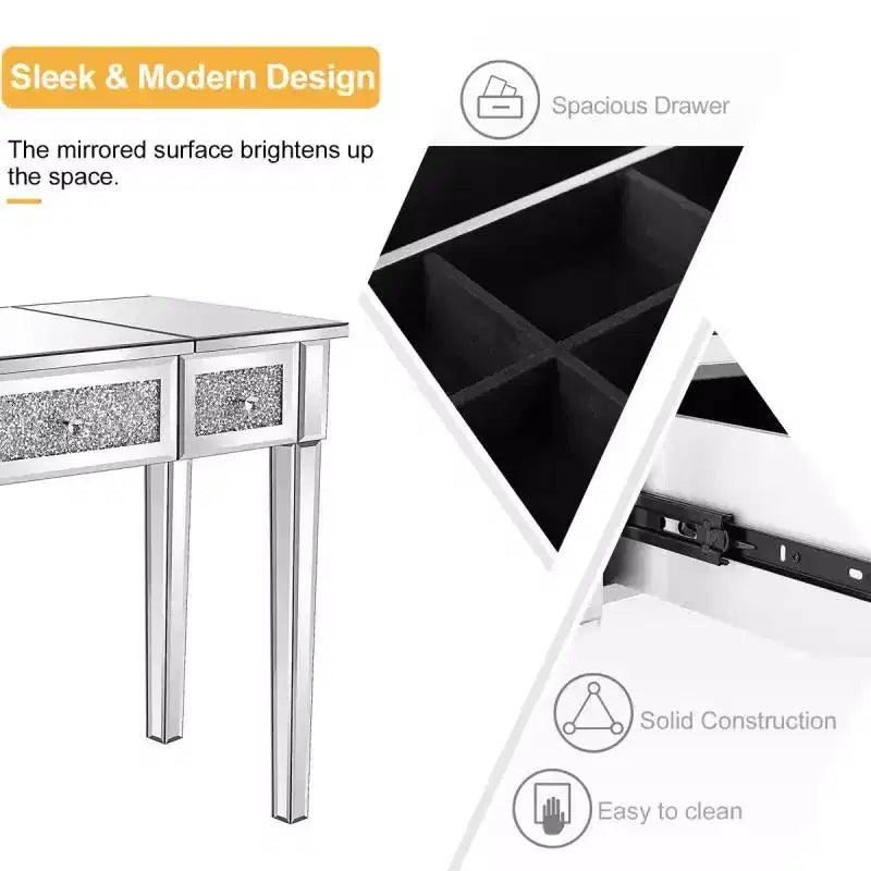 Bureau d'ordinateur avec miroir