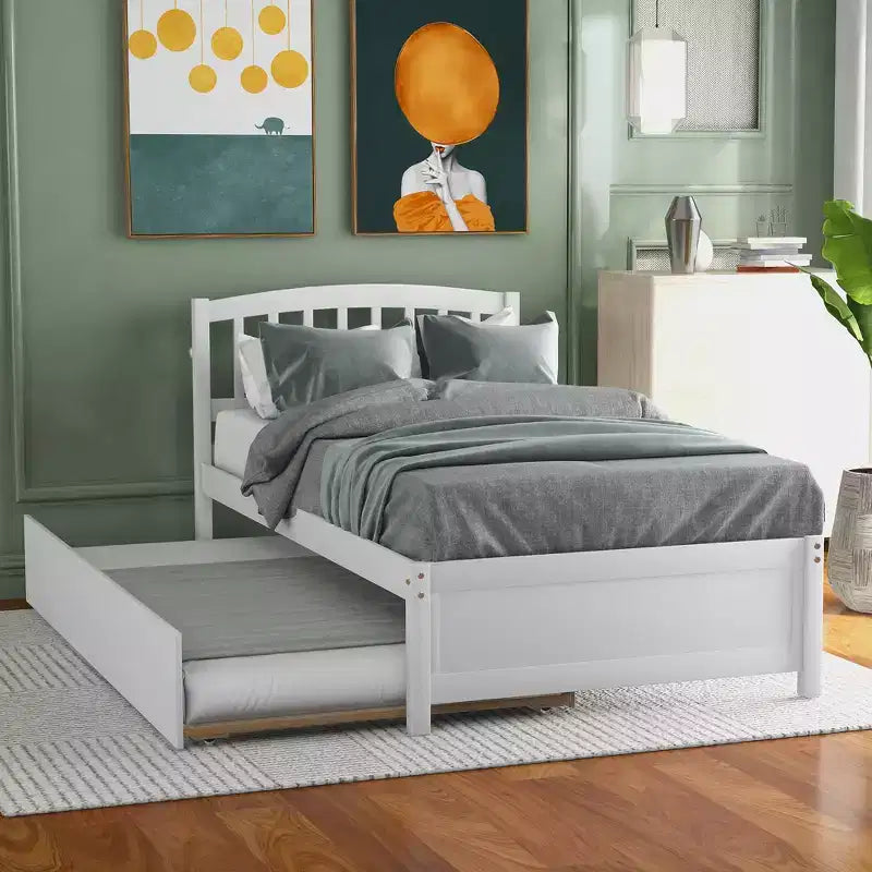 Lit plateforme double Whisen Elegant Design avec lit gigogne