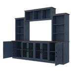 Meuble TV Moderne pour Téléviseur de 55 Pouces avec Station de Chargement, Console Multimédia avec Grands Placards de Rangement, Meuble TV pour Salon-Panipeachy