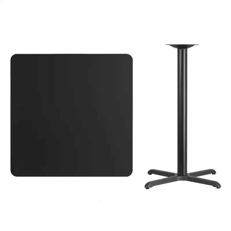 Plateau de table carré en stratifié Flash Furniture 91 cm avec pied de table hauteur bar 76 x 76 cm