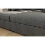 Canapé d'angle modulable 4 places en U gris 123 avec poufs de rangement