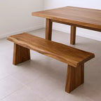 HomeRoots Banc de salle à manger à bord naturel 68 po en bois massif marron