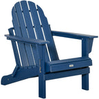 Chaise Outsunny Adirondack Pliante, Chaises de Plage Longues en Plastique HDPE Tout Temps pour Patio, Terrasse et Mobilier de Jardin