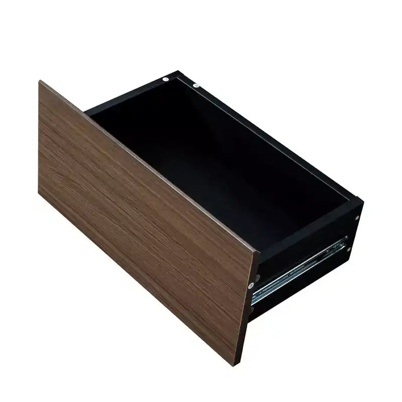 Table basse extensible Table basse relevable Table d'appoint en bois réglable avec 2 tiroirs de rangement, Noir+Noyer-ModernLuxe
