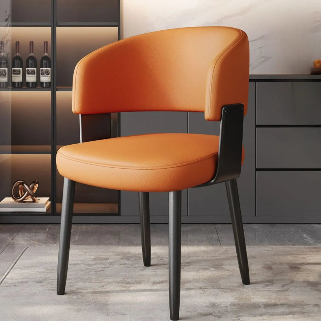 Chaise de salle à manger moderne glamour en cuir