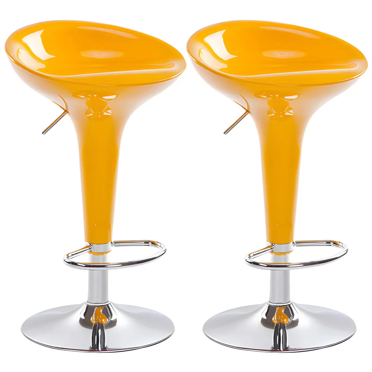 Tabouret de bar pivotant en plastique chromé réglable en hauteur